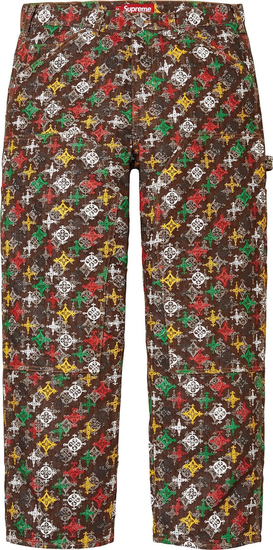Overprint Jacquard Double Knee Denim Painter Pant view 2